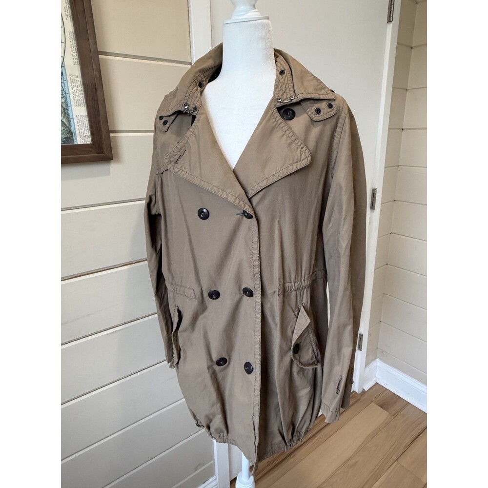 Vtg CONVERSE Women Lightweight Trench Coat Utility Hoodie Streetwear Casual Sz M